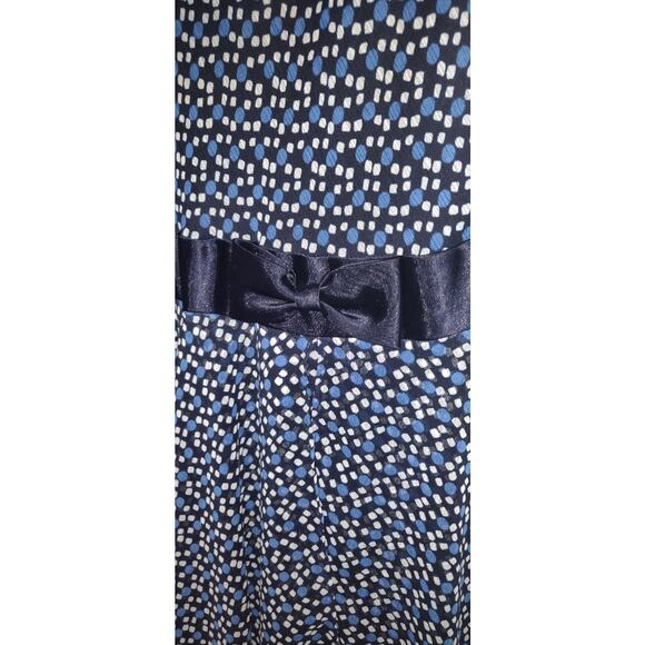 Vintage Miss Dorby Dress Sz 12 Blue Asymmetrical Bottom Chiffon Retro Preppy 80s - Picture 3 of 15